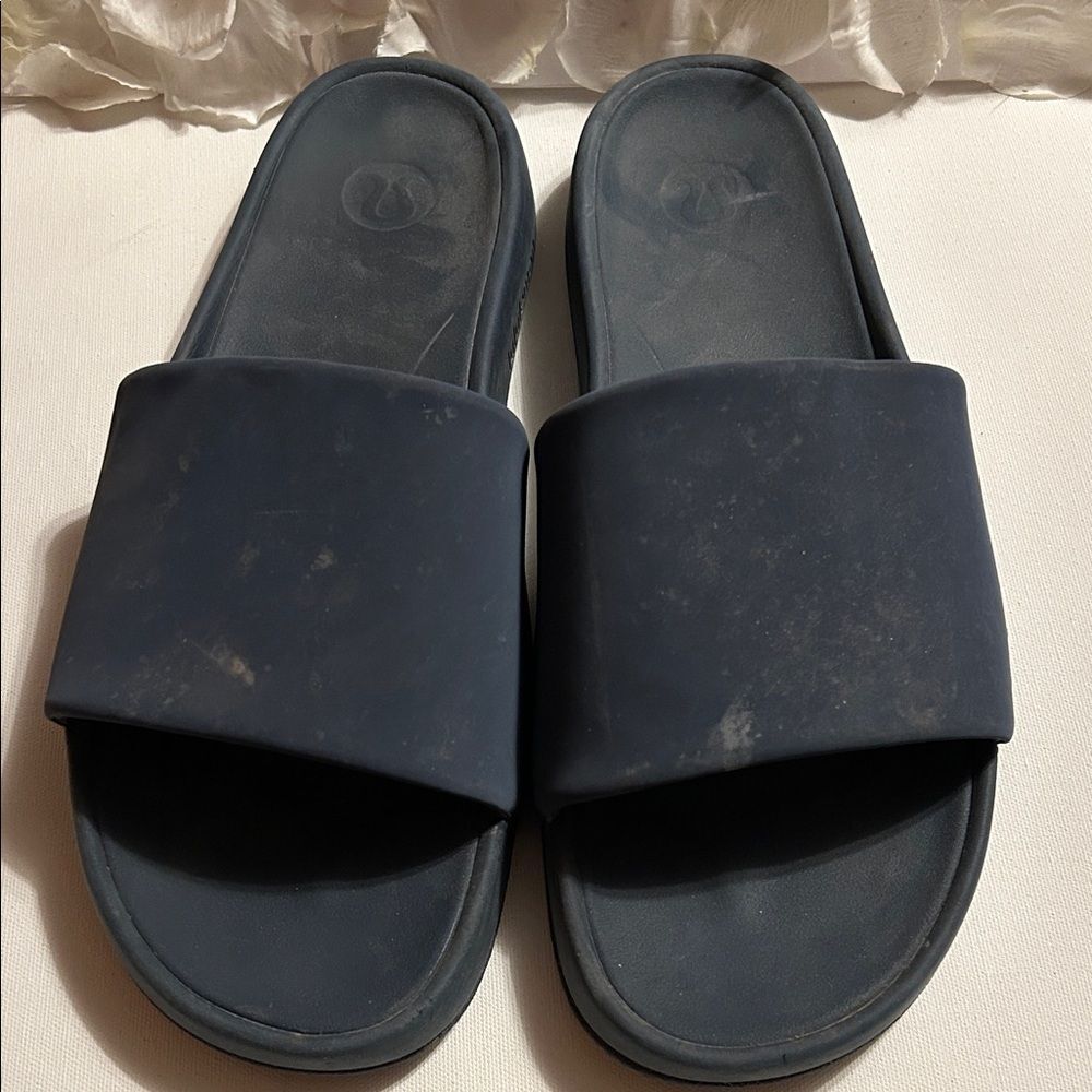 Lululemon Athletica Dark Blue Slide Sandals